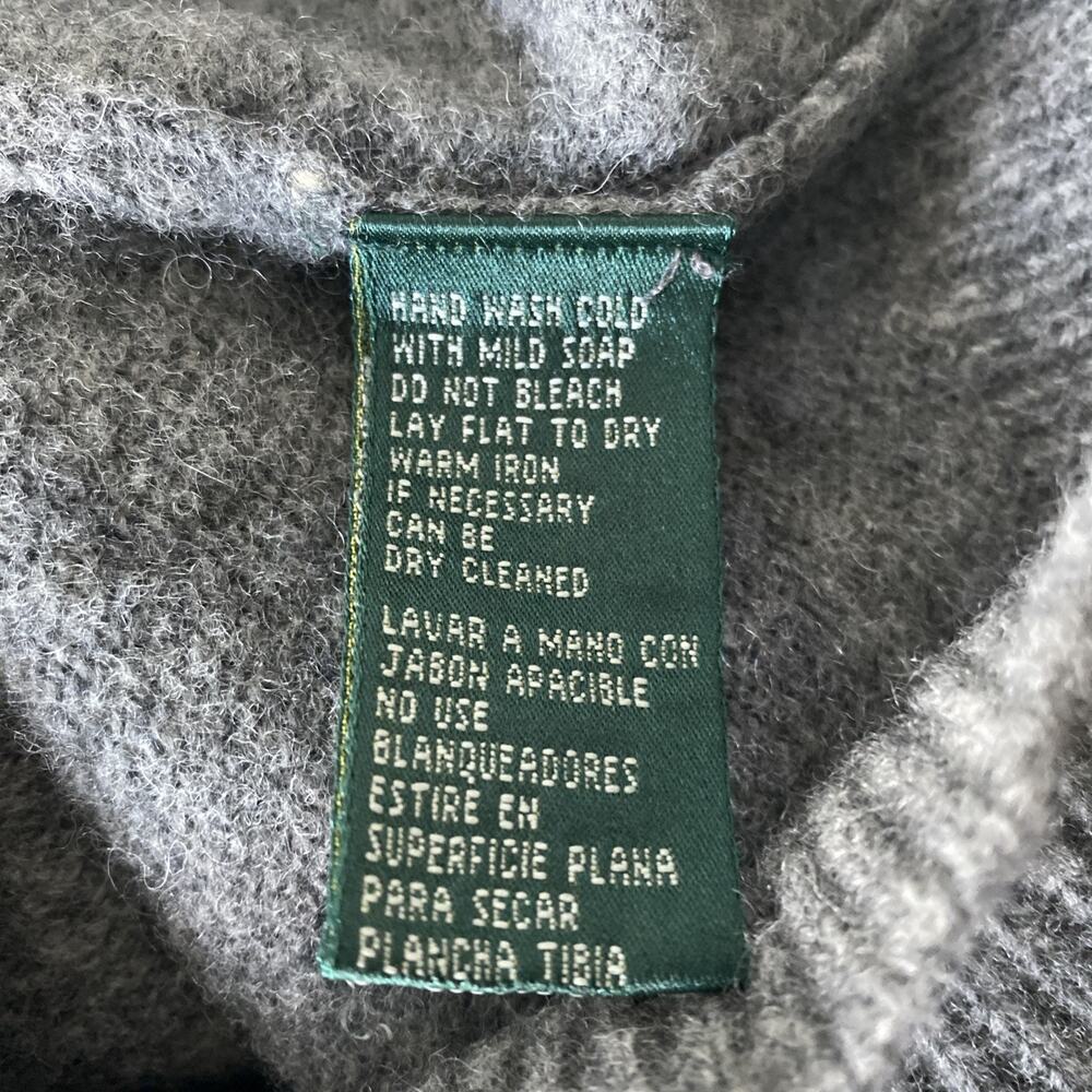 Lauren Ralph Lauren Gray Lambswool Ice Skater Intarsia Turtleneck Sweater‎ M - Picture 5 of 7